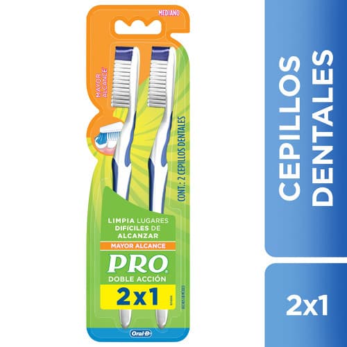 Cepillo Dental Mayor Alcance Medio x2